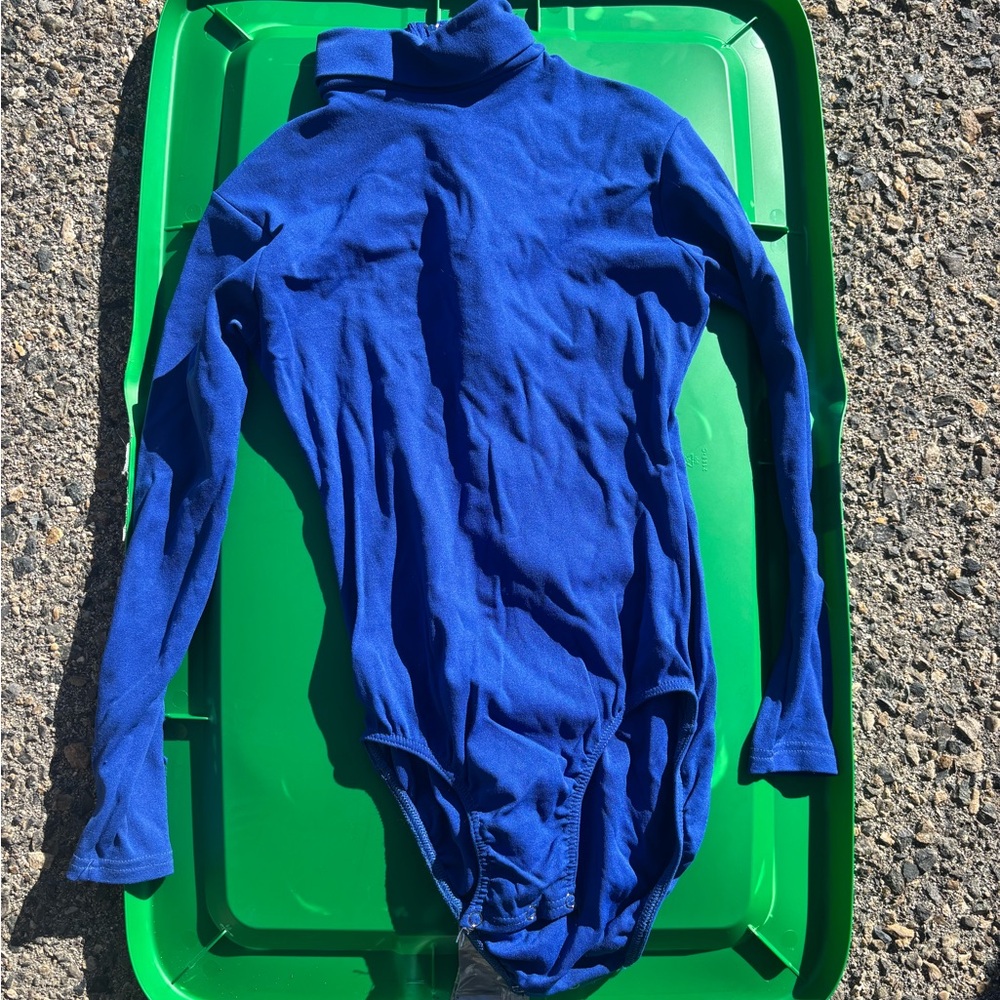 Blue vintage turtle neck bodysuit